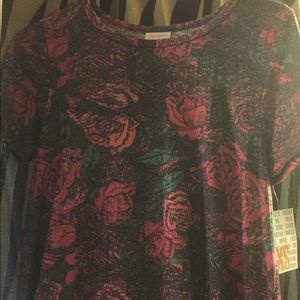 Xs lularoe carly dusty rose print no pocket